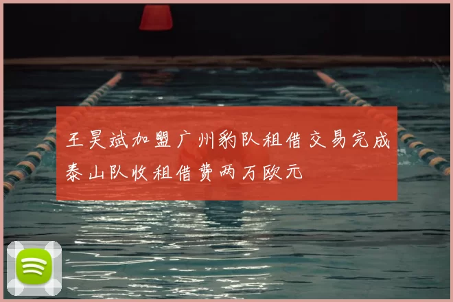 王昊斌加盟广州豹队租借交易完成泰山队收租借费两万欧元