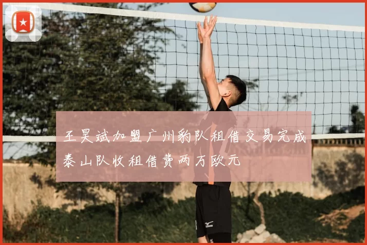王昊斌加盟广州豹队租借交易完成泰山队收租借费两万欧元