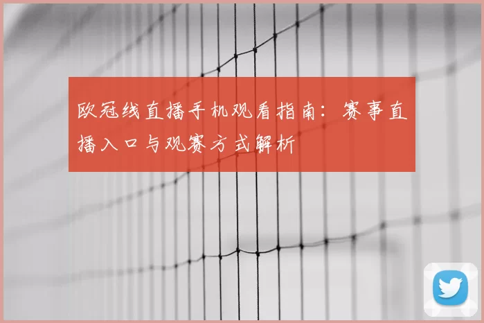 欧冠线直播手机观看指南:赛事直播入口与观赛方式解析